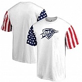 Men's Oklahoma City Thunder Fanatics Branded Stars & Stripes T-Shirt White FengYun,baseball caps,new era cap wholesale,wholesale hats